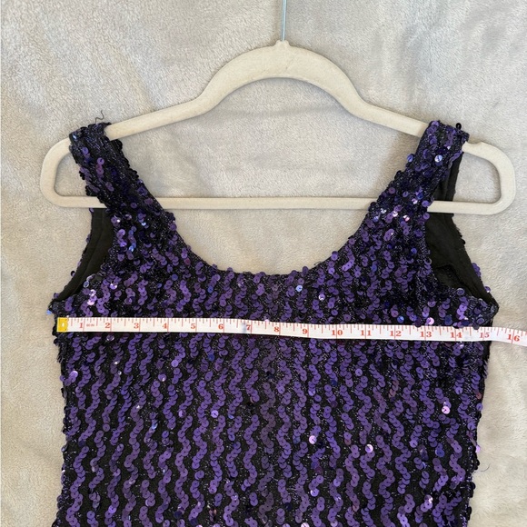 Vintage Purple Sequin Sleeveless Dress - Picture 5 of 10